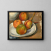 Four apples and a knife - Paul Cézanne — framed artwork on a wall