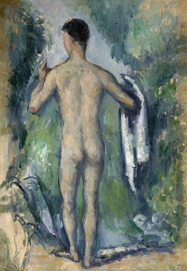 Bather standing back view - Paul Cézanne — framed artwork on a wall