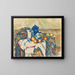 Still life with blue pot - Paul Cézanne — framed artwork on a wall