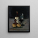 Still life with glass bottle and lemons - Paul Cézanne — framed artwork on a wall