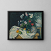 Still life with flowers and fruits - Paul Cézanne — framed artwork on a wall