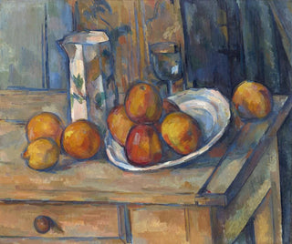 Still life with a milk jug and fruits - Paul Cézanne — artwork view