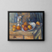 Still life with a milk jug and fruits - Paul Cézanne — framed artwork on a wall