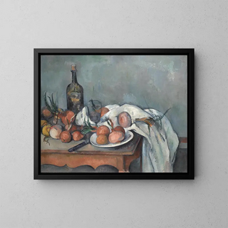 Still life with onions - Paul Cézanne — framed artwork on a wall