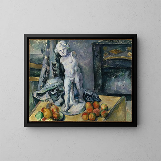 Nature morte avec statuette - Paul Cézanne — framed artwork on a wall