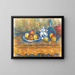 Nature morte with blue bottle, sugar bowl, and apples - Paul Cézanne — framed artwork on a wall