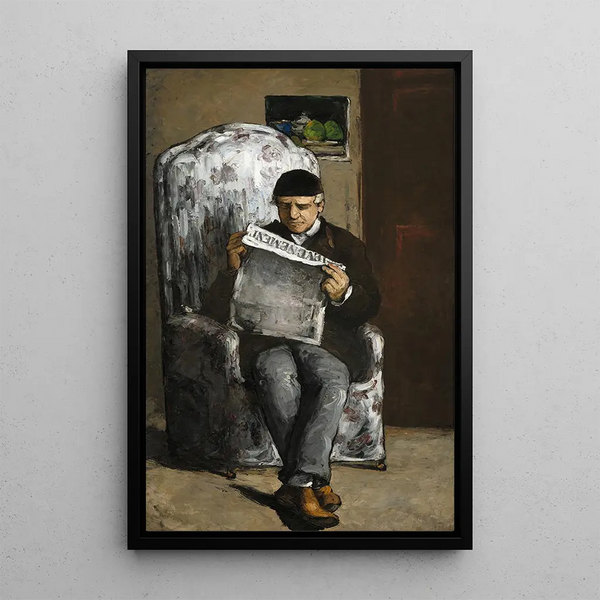 The artist's father reading L'Événement - Paul Cézanne — framed artwork on a wall