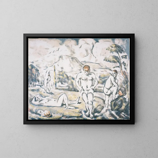 Les Baigneurs - Paul Cézanne — framed artwork on a wall