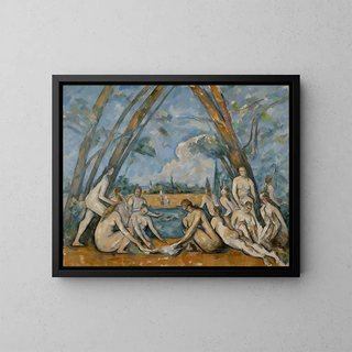 Les Grandes Baigneuses - Paul Cézanne — framed artwork on a wall