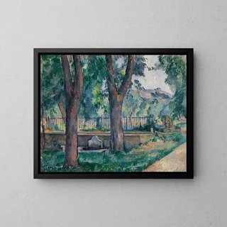 La piscine au Jas de Bouffan - Paul Cézanne — framed artwork on a wall