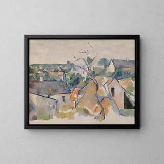 Les toits - Paul Cézanne — framed artwork on a wall