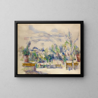 La Terrasse au jardin des Lauves - Paul Cézanne — framed artwork on a wall