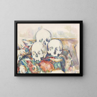 Les Trois Crânes - Paul Cézanne — framed artwork on a wall