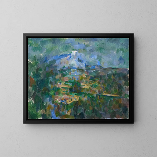 View of Mount Sainte-Victoire from Les Lauves - Paul Cézanne — framed artwork on a wall