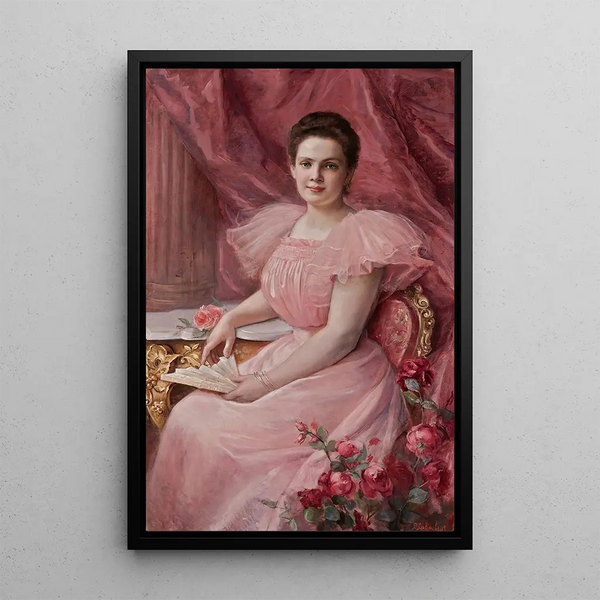 Beautiful pink painting - Paul de La Boulaye — framed artwork on a wall