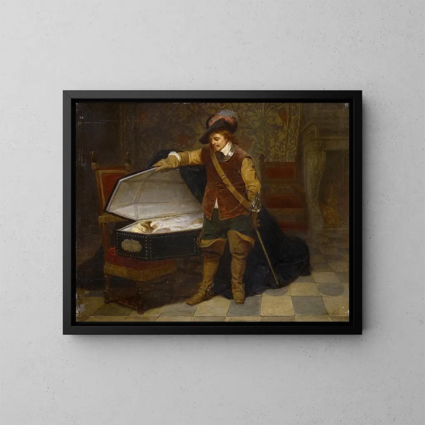 Cromwell and Charles I - Paul Delaroche — framed artwork on a wall