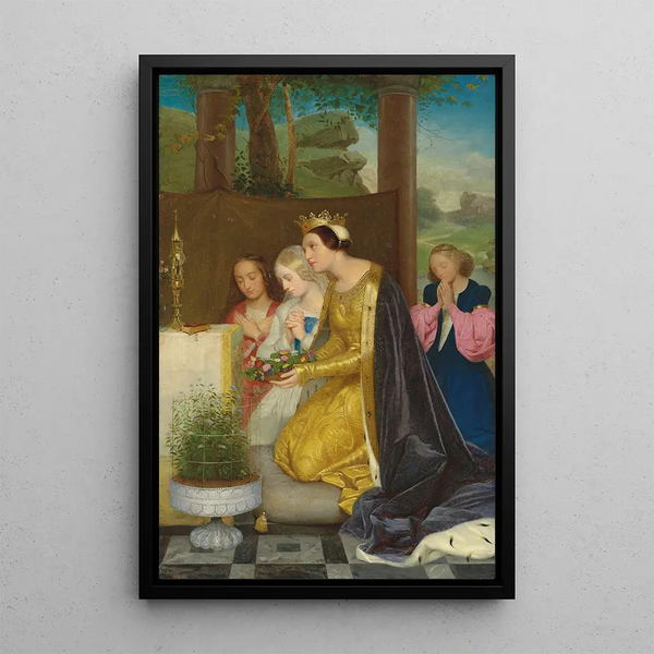 Sainte Émilie, Queen of Hungary - Paul Delaroche — framed artwork on a wall