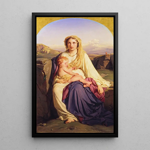 La Vierge et l'Enfant - Paul Delaroche — framed artwork on a wall