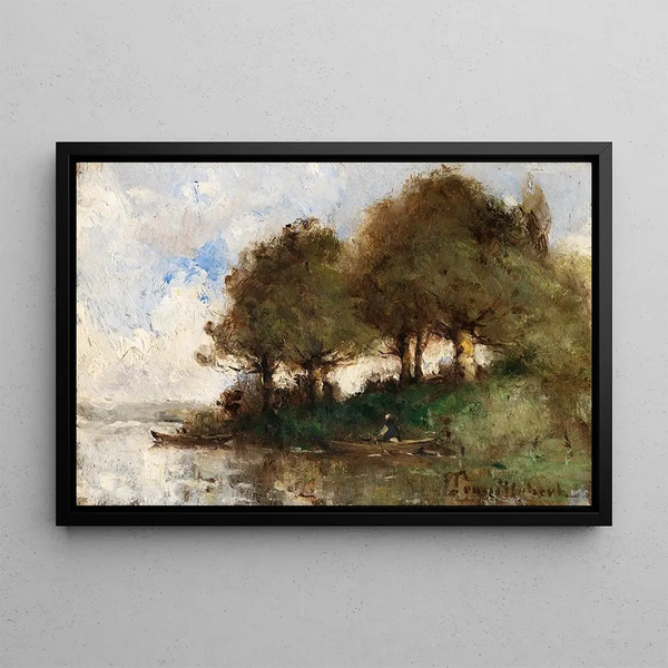 Rive du fleuve - Paul Désiré Trouillebert — framed artwork on a wall