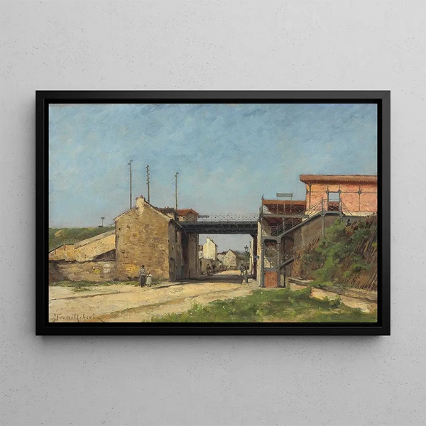Relèvement du chemin de fer de ceinture, station du Bel-Air et rue Montempoivre - Paul Désiré Trouillebert — framed artwork on a wall