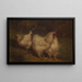 Three hens - Paul E. Harney — framed artwork on a wall