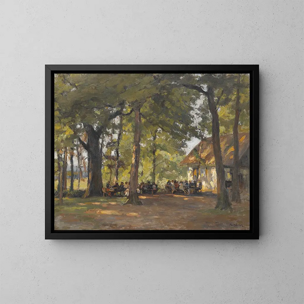 A tavern in the forest - Paul Eduard Crodel — framed artwork on a wall
