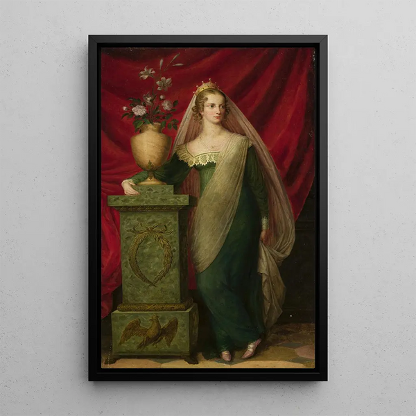 Portrait of a Princess - Paul Ernst Gebauer — framed artwork on a wall
