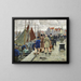Elegant ladies with bell hats and fish - Paul Fischer — framed artwork on a wall