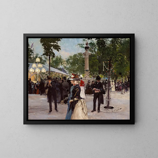Summer Evening at Tivoli - Paul Fischer — framed artwork on a wall