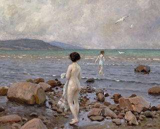 On the beach of Stenet - Paul Fischer — artwork view