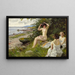 Three Bathers by the Beach - Paul Fischer — framed artwork on a wall