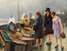 Three young ladies buy fresh fish at Gammel Strand - Paul Fischer — artwork view