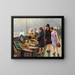 Three young ladies buy fresh fish at Gammel Strand - Paul Fischer — framed artwork on a wall