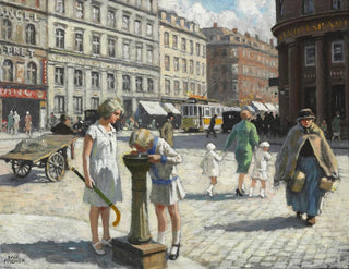 the Triangle in Copenhagen on a hot summer day - Paul Fischer — artwork view