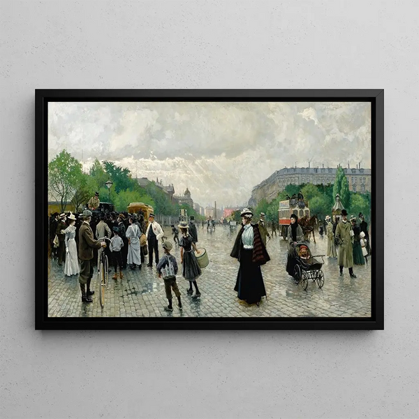 What is happening in Copenhagen - Paul Fischer — framed artwork on a wall