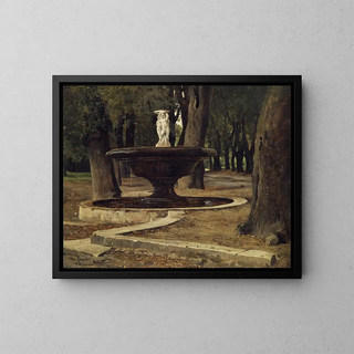 Fontaine dans le parc de la Villa Borghèse à Rome - Paul Flickel — framed artwork on a wall