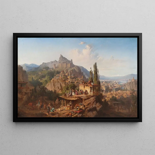 View of Tiflis - Paul Franken — framed artwork on a wall
