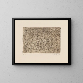 The Hindu Village - Paul Gangolf — framed artwork on a wall