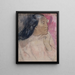 A Tahitian woman with a flower in her hair - Paul Gauguin — framed artwork on a wall