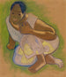 a crouching Tahitian woman - Paul Gauguin — artwork view