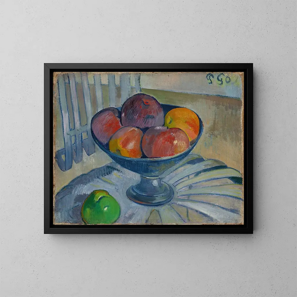 Fruit platter painting on a garden chair - Paul Gauguin — framed artwork on a wall