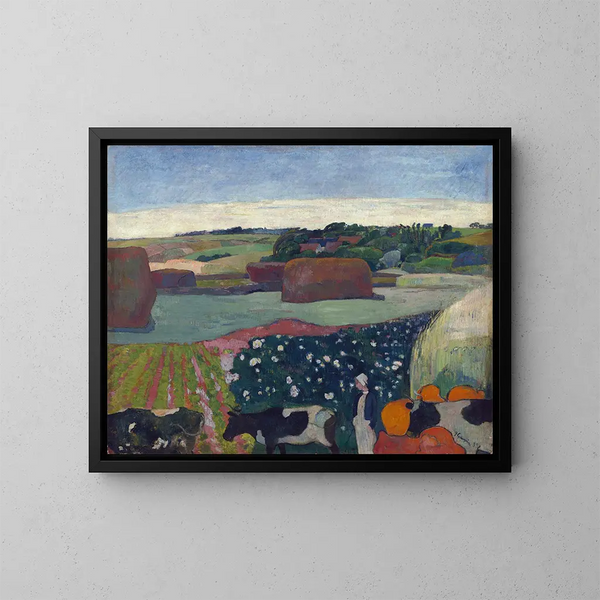 Hay Biles in Brittany - Paul Gauguin — framed artwork on a wall