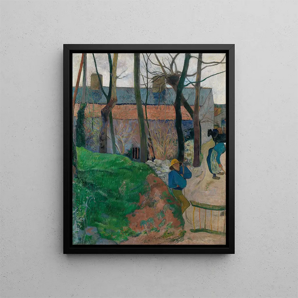 Maisons au Pouldu - Paul Gauguin — framed artwork on a wall