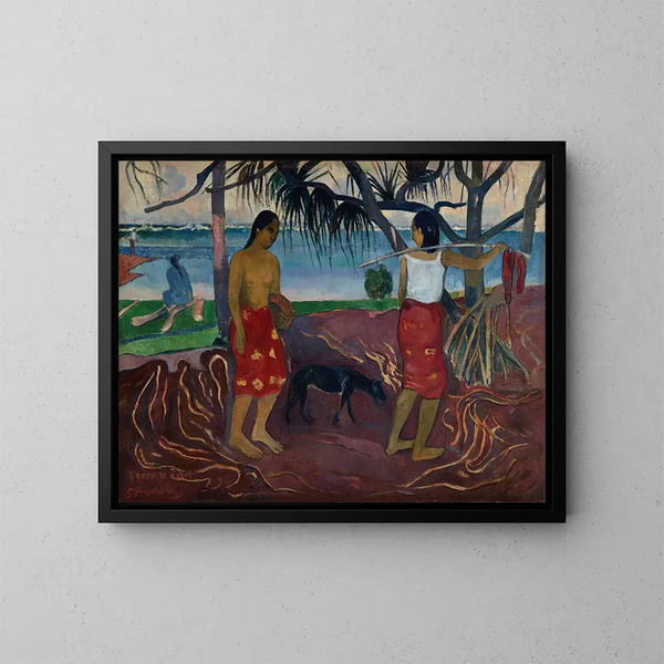Le Raro te Oviri sous le Pandanus - Paul Gauguin — framed artwork on a wall