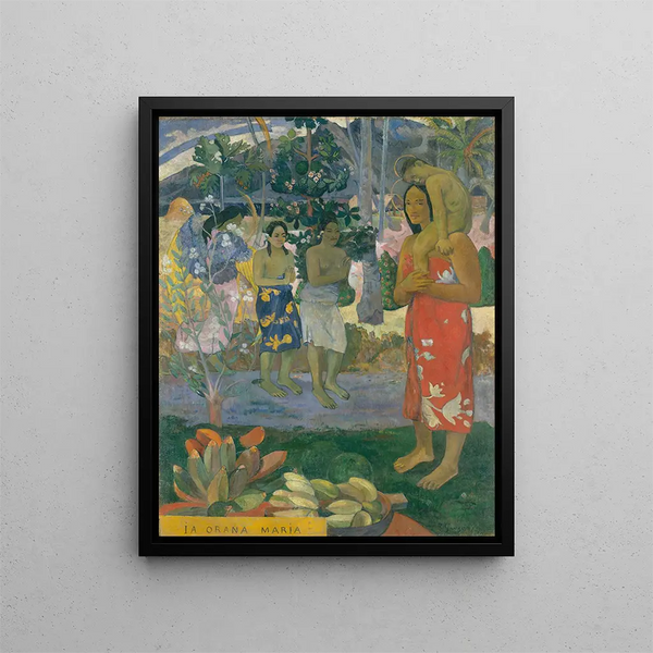 I Salute You, Mary - Paul Gauguin — framed artwork on a wall