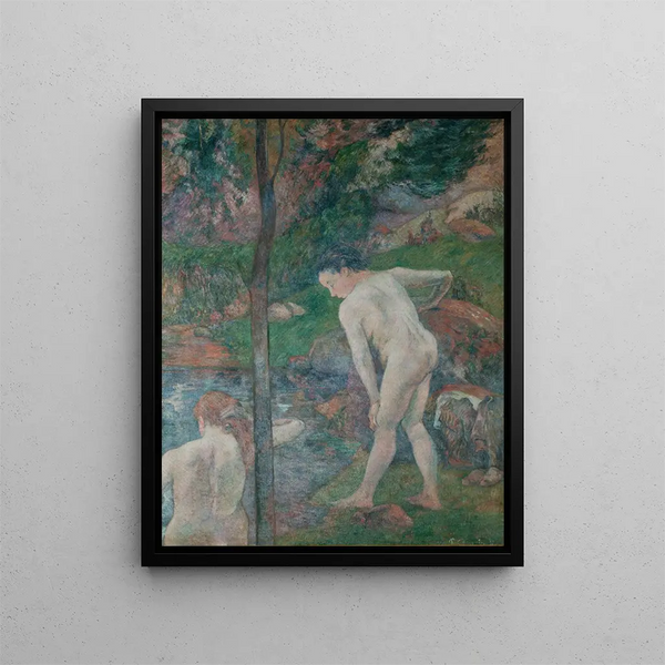 La Baignade ou Deux baigneuses - Paul Gauguin — framed artwork on a wall