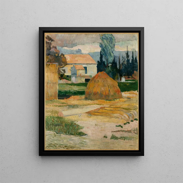 Landscape near Arles - Paul Gauguin — framed artwork on a wall