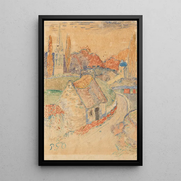 Landscape of Brittany - Paul Gauguin — framed artwork on a wall