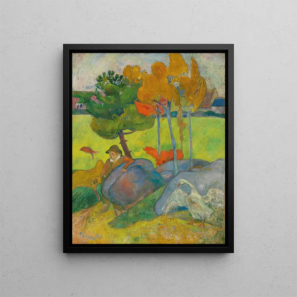 Small Breton Painting, Loïe - Paul Gauguin — framed artwork on a wall