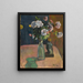 Roses et statuette - Paul Gauguin — framed artwork on a wall
